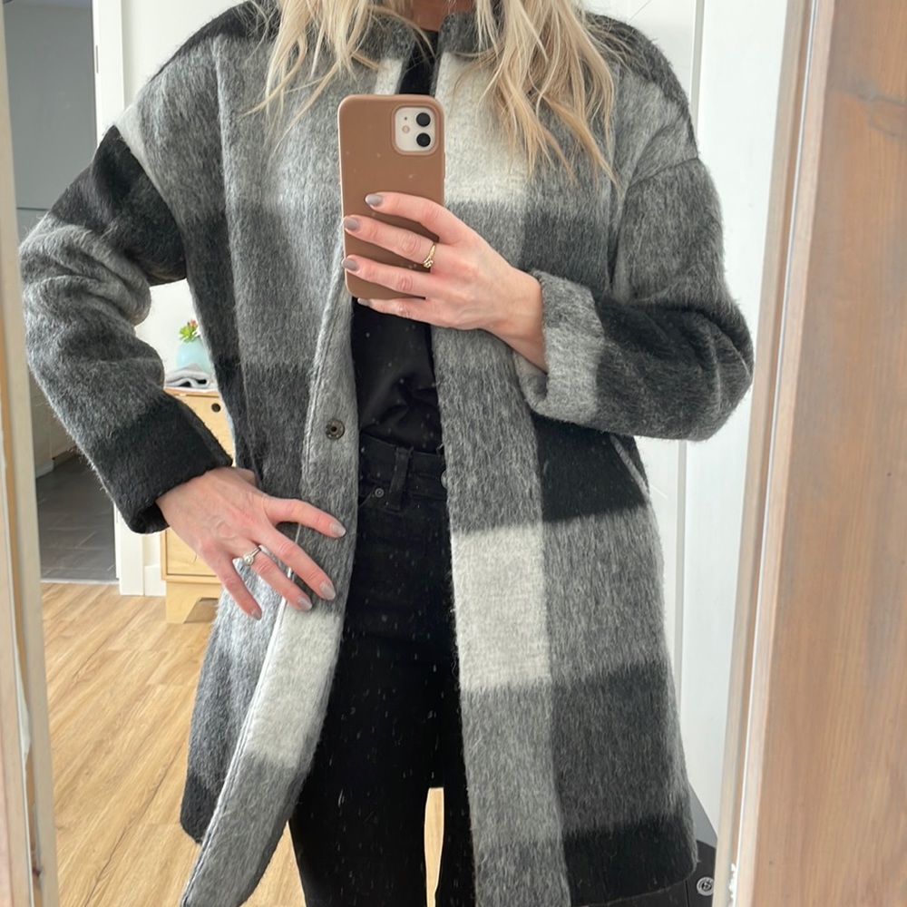 Mango Checkered Buffalo Plaid Shacket